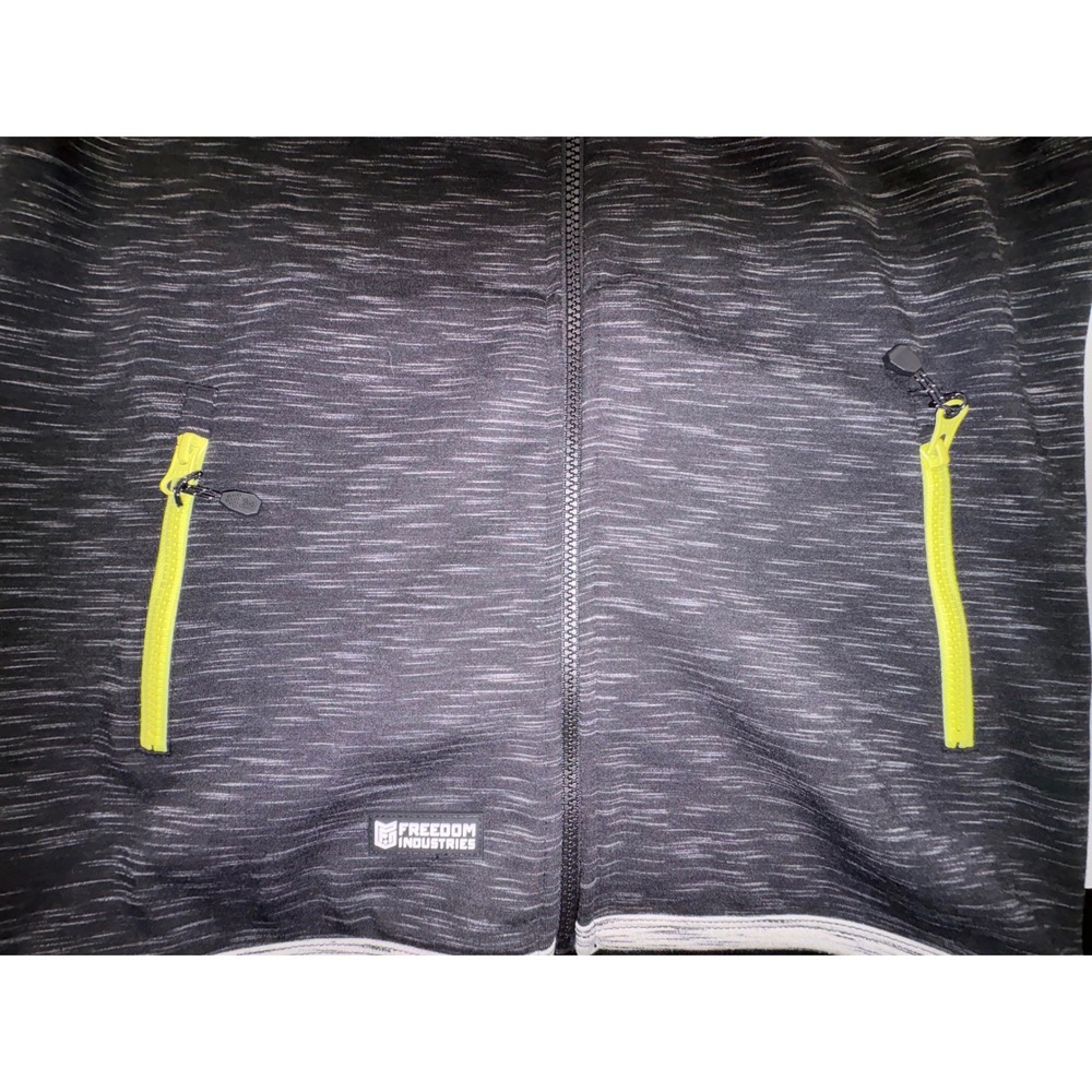 Freedom Industries Mens Space Dye Full Zip Hoodie American Flag Grey Neon Small - Picture 3 of 7